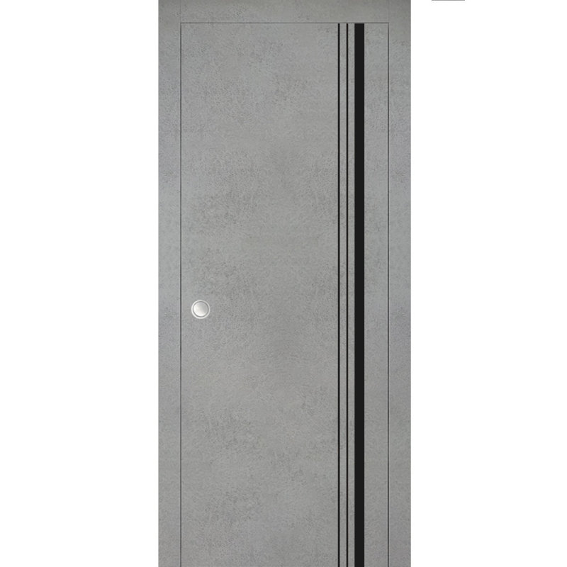 Portes françaises en bois massif massif, 28 po x 96 po, Béton