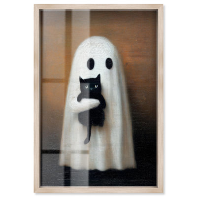 «Spooky Snuggles Shadowbox Print» par Art Remedy, cadre blond, 37 x 55