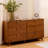 Alice Linea Fluted 6-Drawer Tambour Dresser with Brass Pulls