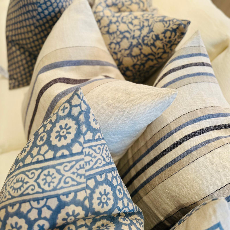 Hedgerow Pillow Cover - 22" x 22", Blue Floral