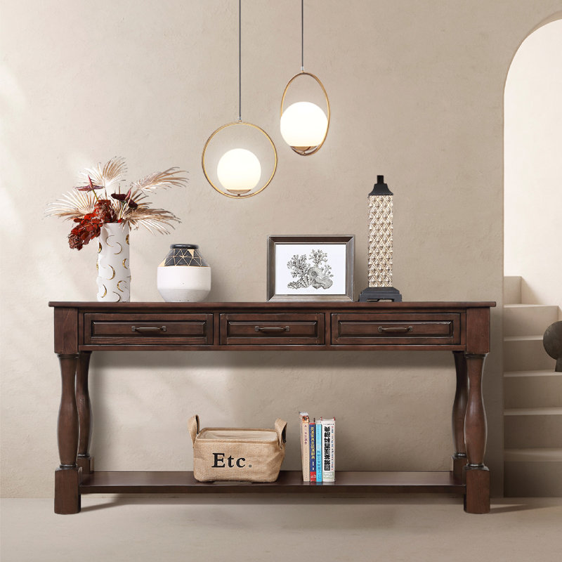 Vasilos 63.4'' Console Table, Light Espresso