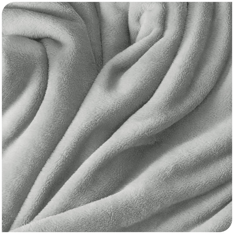 Lacey-Louise 100% Polyester Soft Reversible Mink Faux Plush Fur Fleece Throw/ Blanket, W130 x L150cm, Silver