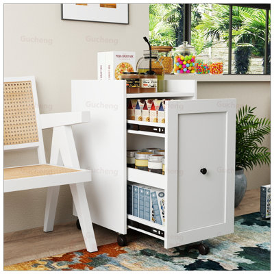 Organisateur multifonctionnel de casse-croûte et de canettes de soda pour garde-manger avec roues, support de rangement mobile à 3 niveaux
