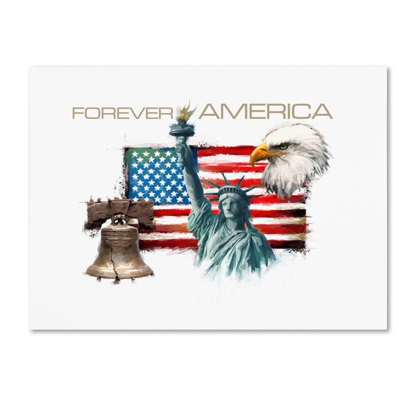 «Forever America» par Armand, reproduction sur toile, H 14 po x l 19 po x P 2 po