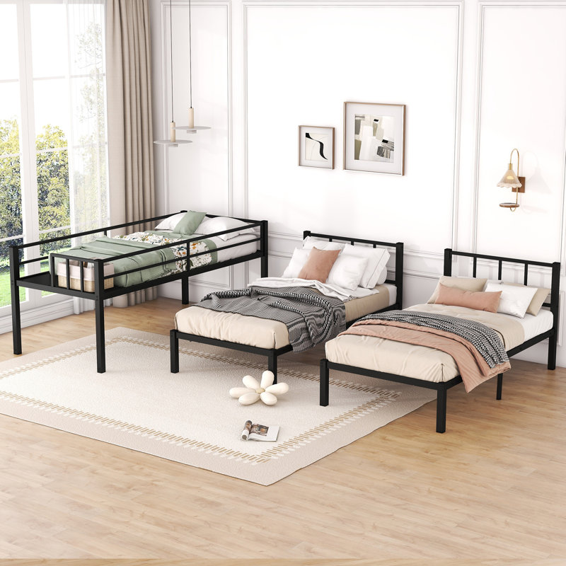 Lits superposés pour 3 personnes, lit superposé triple en métal