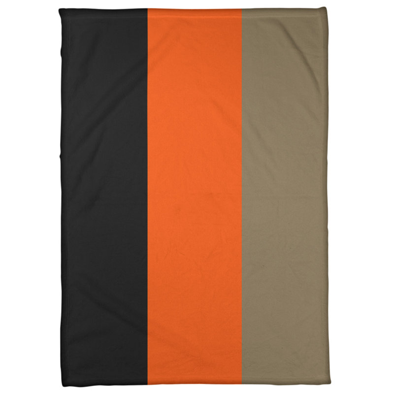 Quilted Throw Blanket, 60" x 80", Black/Orange/Metallic Gold, Mink Touch