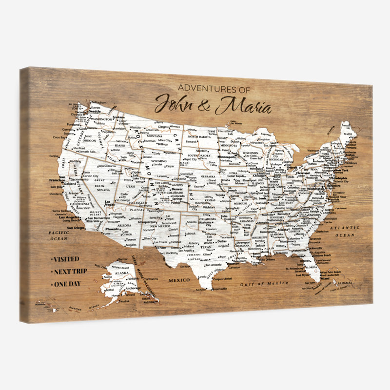 Épingle personnalisée sur bois Altaira USA II, H 32 po x l 48 po, Yes