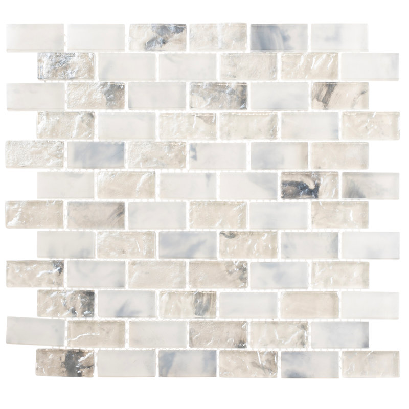 Zalo 1" x 2" Glass Brick Joint Mosaic Kitchen Backsplash, Bathroom, Shower, Pool, Wall and Floor Tile, Vapor