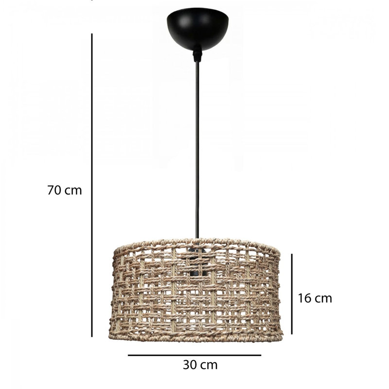 Elegant Adjustable Chandelier, Metal Body, Natural Finish, Ø11.8 x 2.8 inches Base Plate | Height: 7.9 - 27.6 inches | E27 Socket Max 40W, Not Included | Perfect for Dining Room, Living Room & Entryways, IP20 Rated