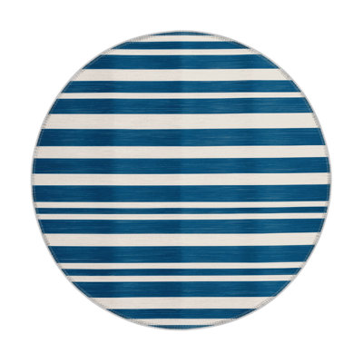 HorizontalStripes Blue Indoor and Outdoor Area Rug
