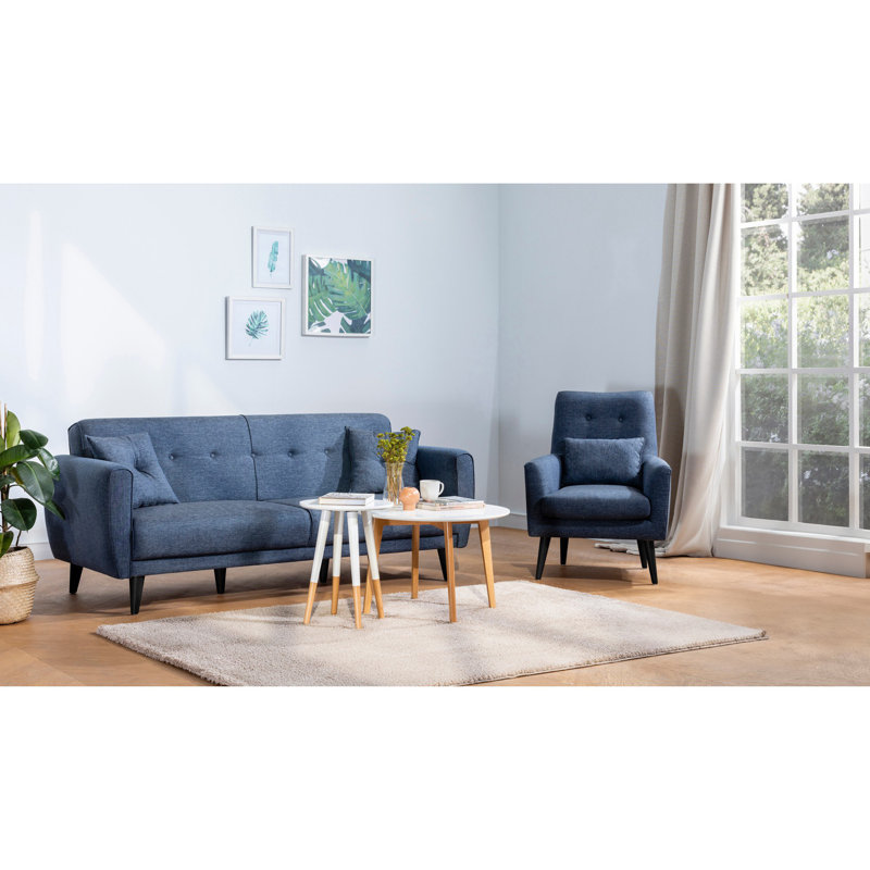 Wickett 3 Seater Sleeper, Navy Blue