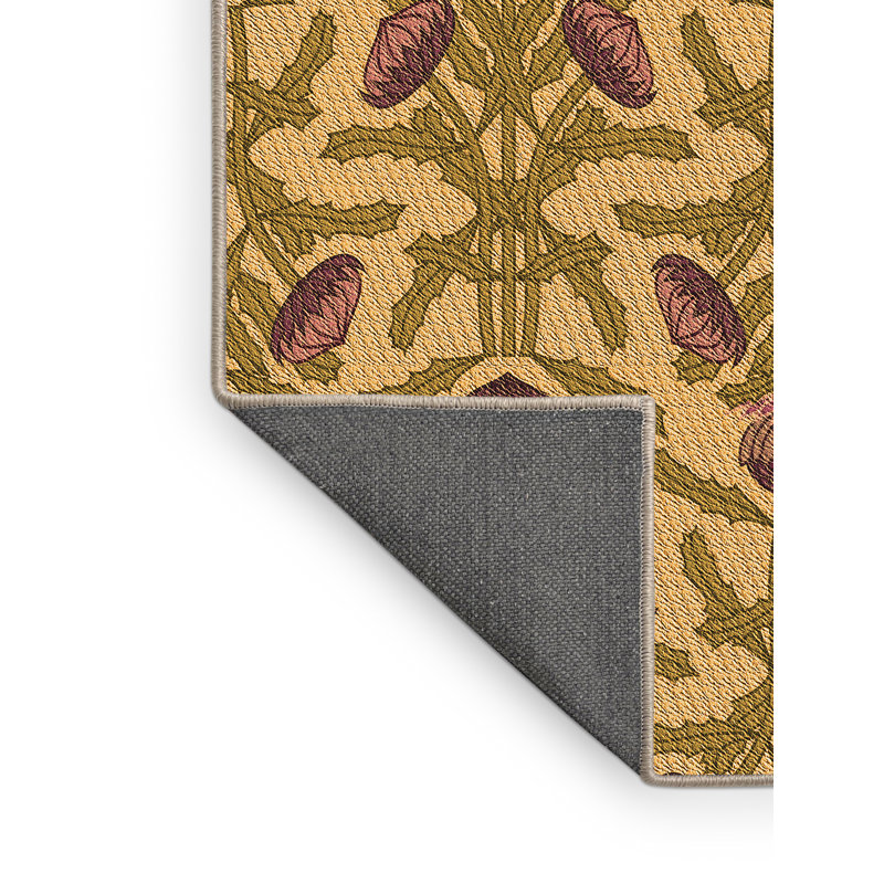 Performance Wool Floral Indoor Rug, Rectangle 5' x 8'
