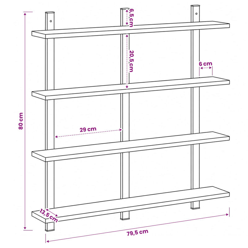 Floating Shelf, Grey Sonoma