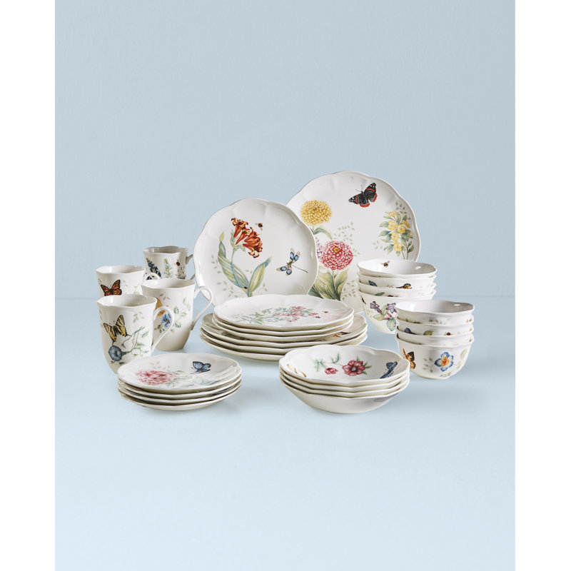 Lenox Butterfly Meadow 28 Piece Dinnerware Set, Service for 4