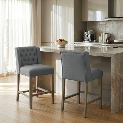 Reia Upholstered Counter Stool with Solid Wood Frame