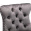 Revêtement en velours de style Mid-Century, pieds en bois massif, coussin en mousse à haute élasticité, garniture cloutée, de 2, cadre moderne gris, cadre confortable - 2 gris-1825441117