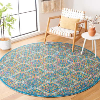 Christa Geometric Blue Area Rug