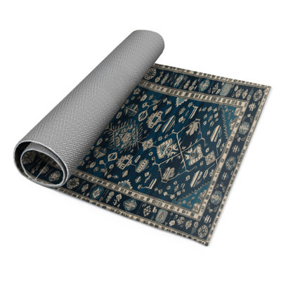 Tapis turc intérieur et extérieur bleu