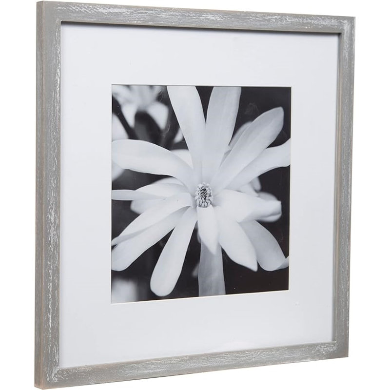 Elegant Greywash Wood Square Photo Frame Set for Gallery Wall