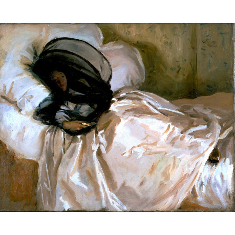 «The Mosquito net» par John Singer Sargent - Art mural sur toile tendue avec châssis, H 24 po x l 17 po