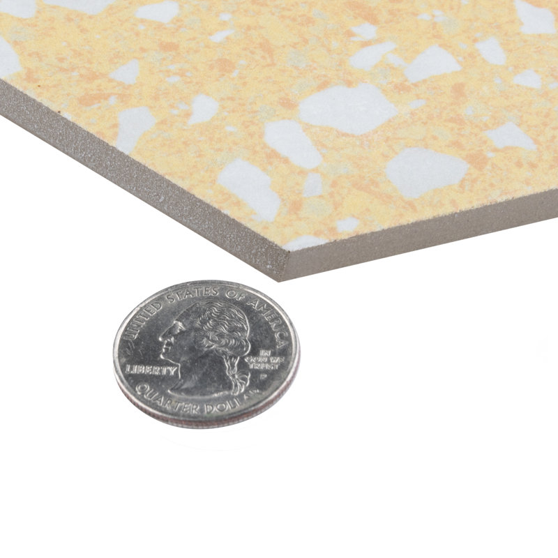 Venice 9" x 10" Porcelain Stone Look Wall & Floor Tile, Yellow