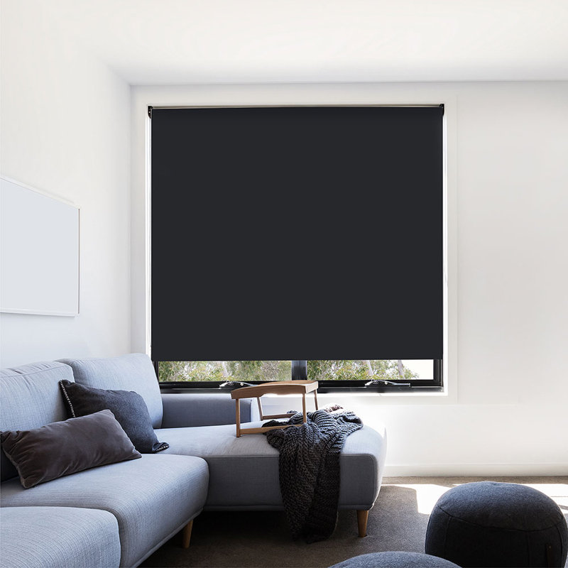 Cut to Size Blackout Roller Blind, 195 cm L x 60 cm W, Black