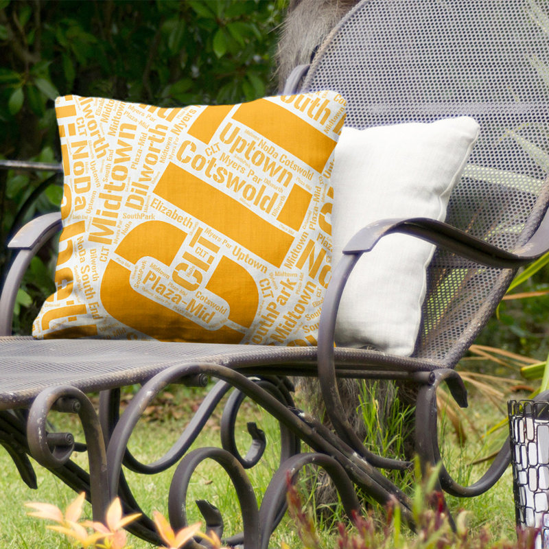 Coussin décoratif intérieur/extérieur charlotte, Oui, H 18 po x l 18 po, Orange