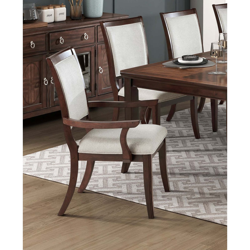 9PCS Table de salle à manger traditionnelle avec fauteuils rembourrés, 9 Pieces: Table, 8 Chairs