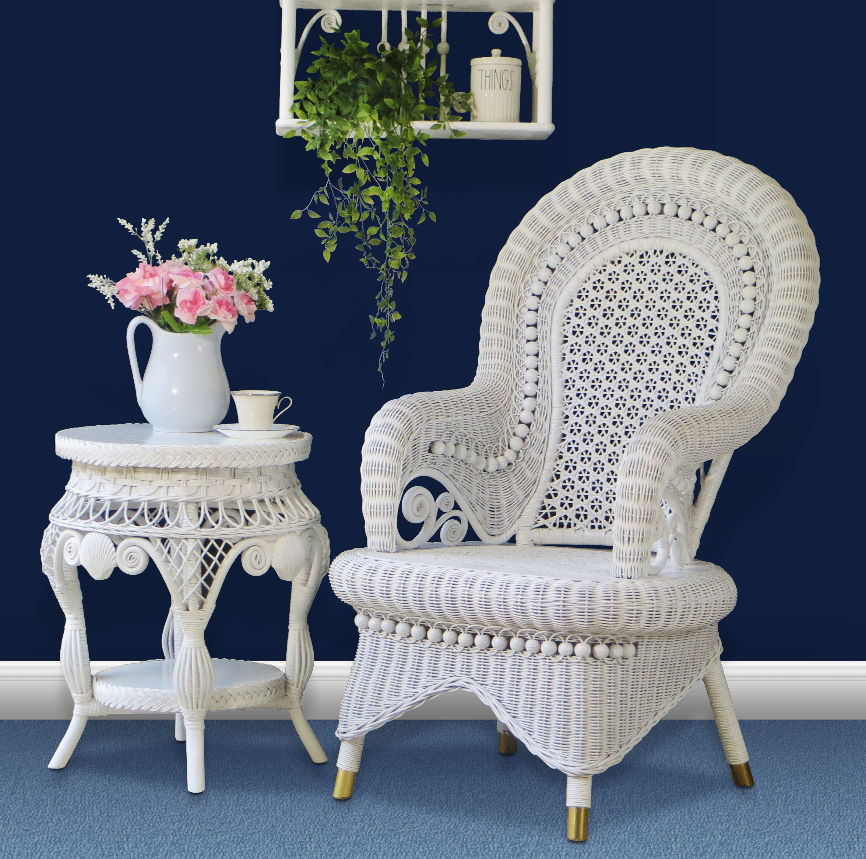 Rosecliff Heights Spiers Rattan Arm Chair and Side Table | Wayfair