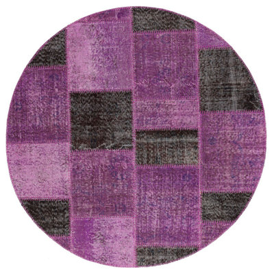 Tapis mauve moderne fait à la main anthracite Modern