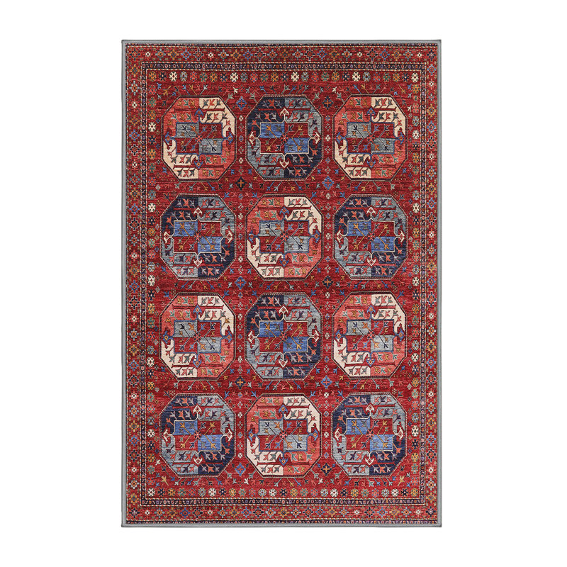 Tapis 100% moderne de style Mid-Century 2310 lavable à la machine, Rectangle de 2 pi x 3 pi