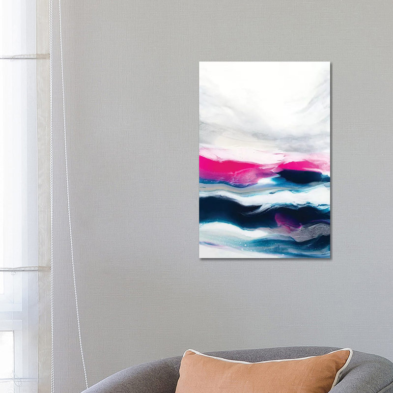 Fuchsia Wave Part 1 - Print on Canvas, 66.04 cm H x 45.72 cm W x 1.91 cm D, Wrapped Canvas