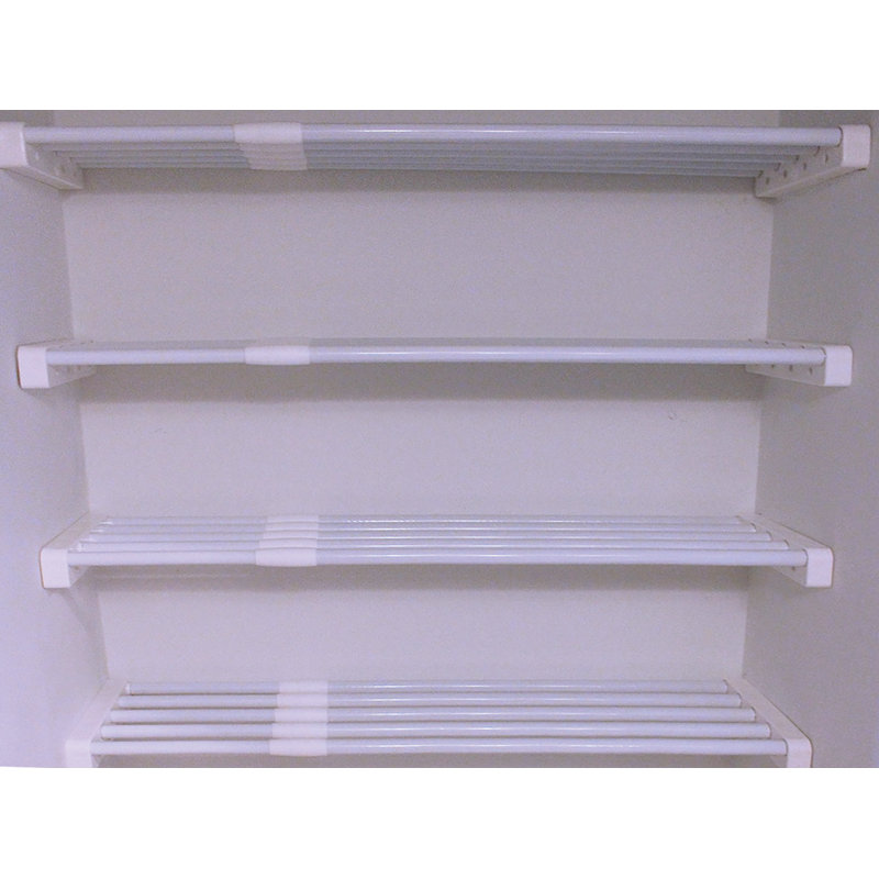 EZ Shelf - DIY Expandable Linen Closet Kit - Four 28"- 48" Expandable Shelves - White - Easy To Install - Strong - Wire Shelving Alternative