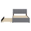 Lit plateforme tapissier avec lit gigogne-967648390