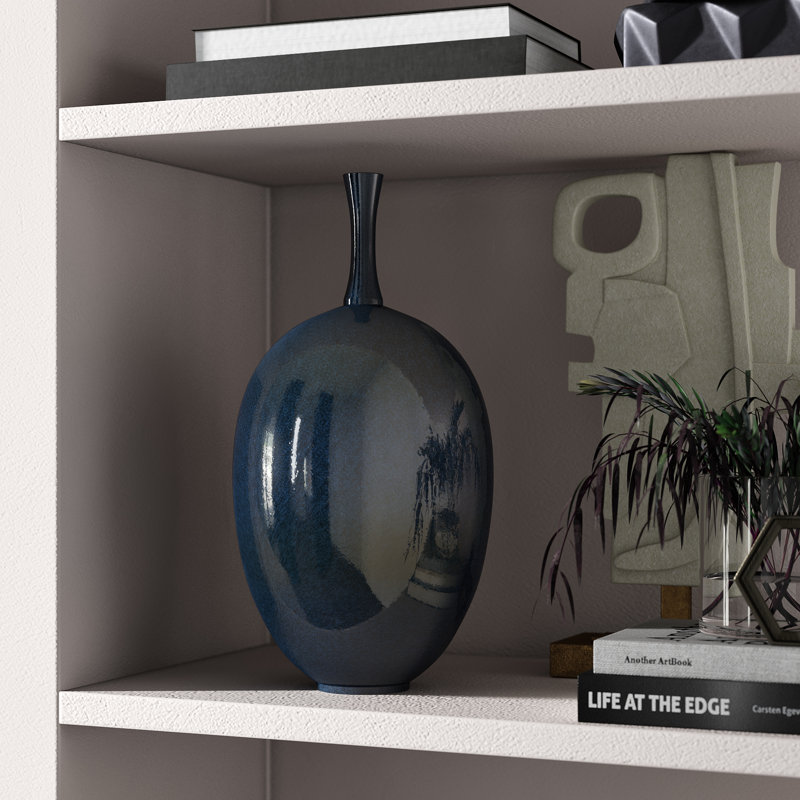Ovoid Vase-Celestial-Lg, Celestial