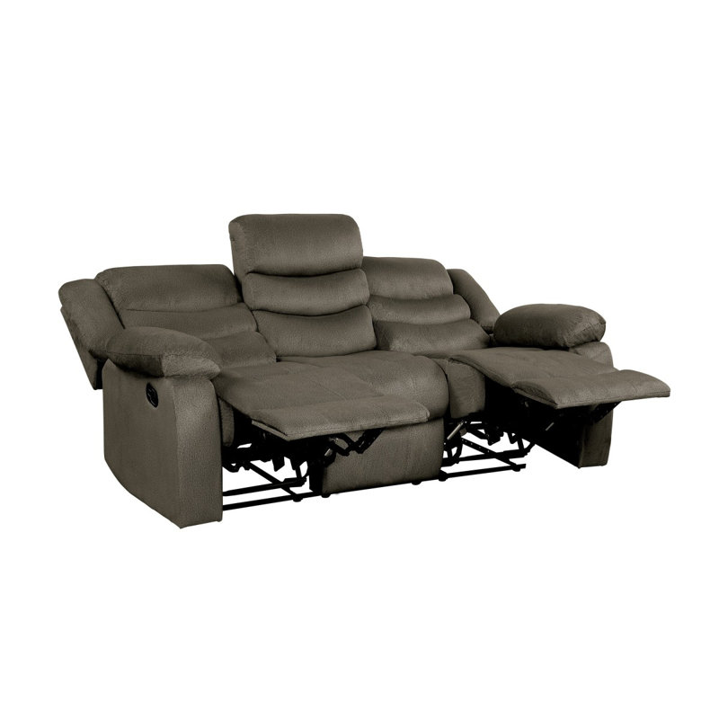 Canapé inclinable manuel et moderne en microfibre Kiandre de 77 po avec ressorts ensachés et structure renforcée durable