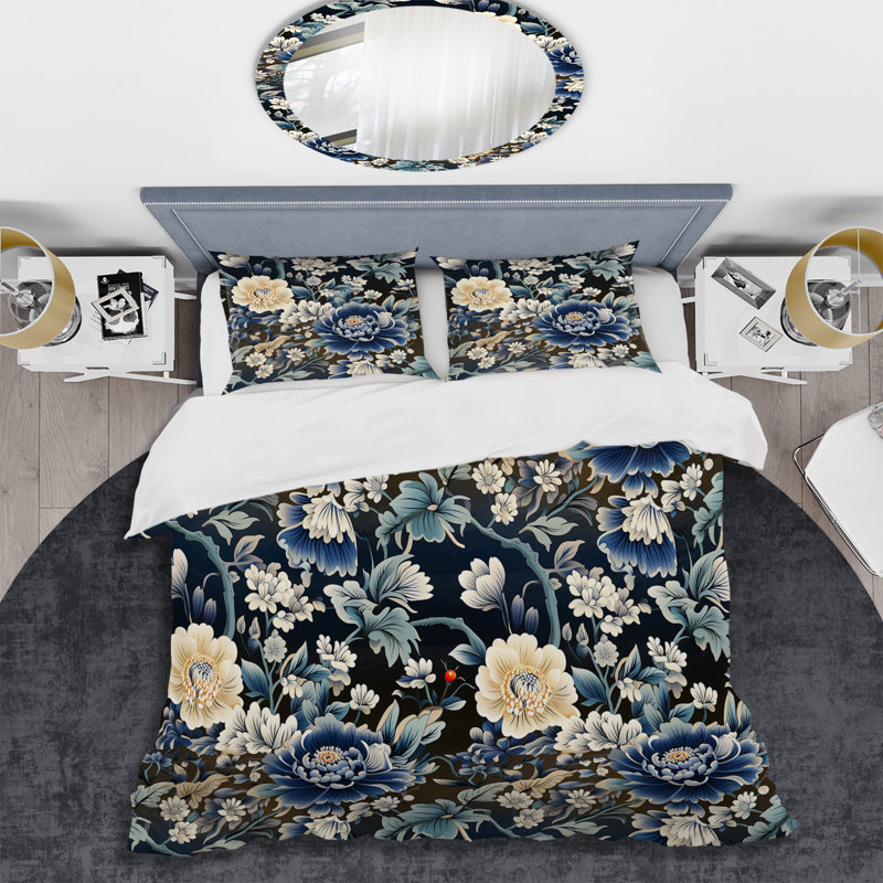 Ensemble de housse de couette Ming Dynasty Reverence III, Housse de couette simple + 1 taie décorative stan
