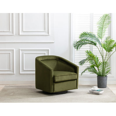 Aloisa Velvet Swivel Barrel Chair