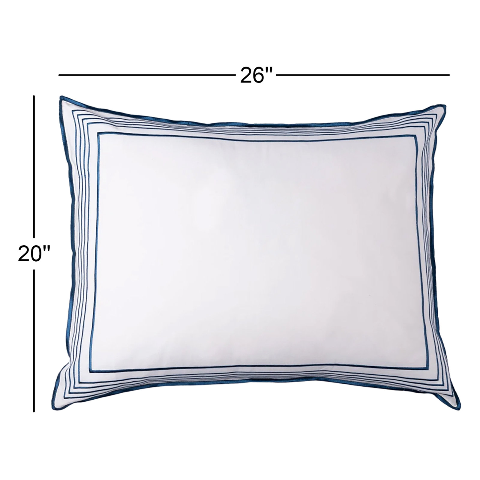 Erlea Cotton Sham Set, White/Adriatic, Standard/Twin