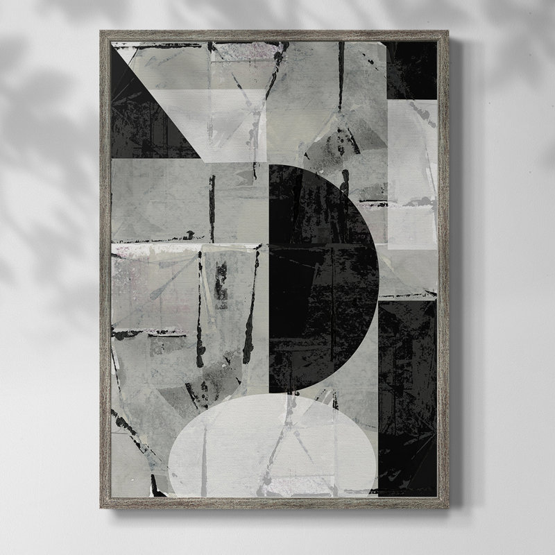 «Abstract Neutralité I», reproduction encadrée - bois massif, H 11 po x l 9 po