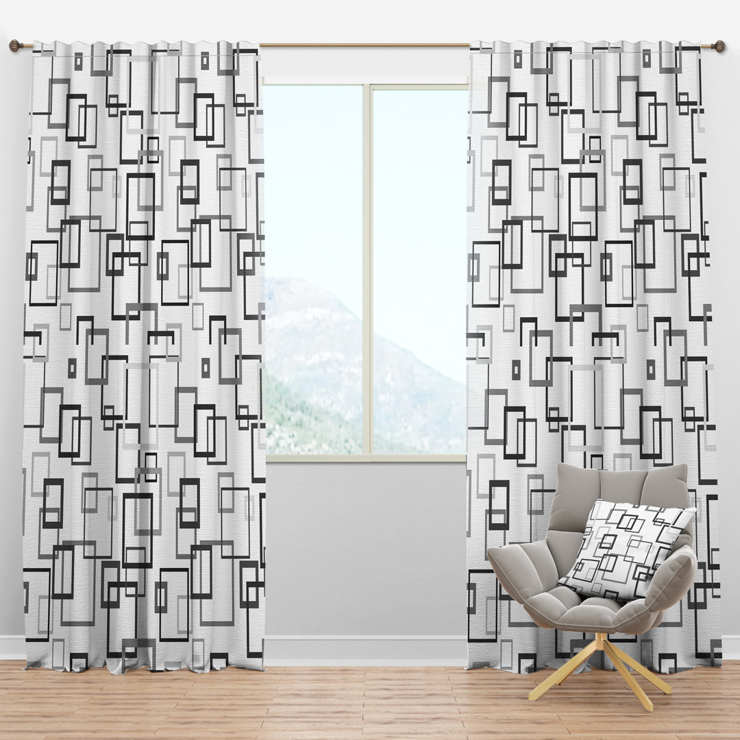 Abstract Retro Design II - Abstract Curtain - Velvet Room darkening - 1 panel Design Art Size per 
