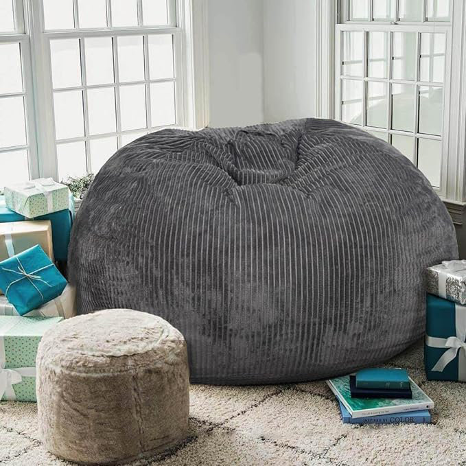 Fauteuil à billes pour enfants avec rembourrage inclus, tissu en fausse fourrure douce