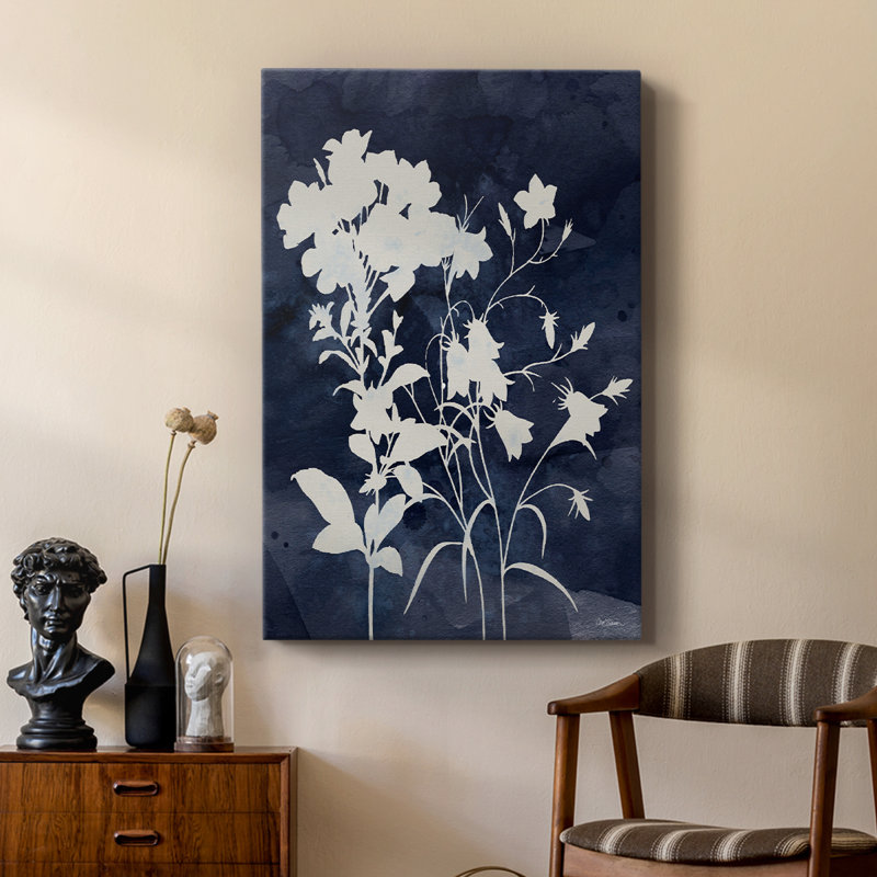 Indigo Botanical II revisité - galerie Cavas sur mesure, H 60 po x l 40 po