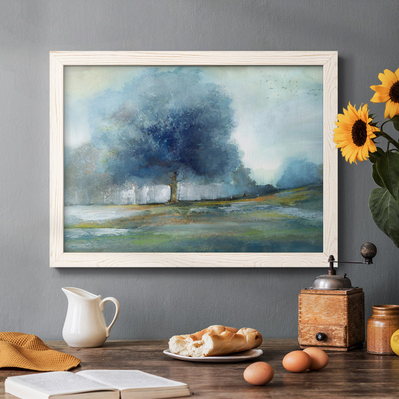 Arbre fantaisie encadré sur toile, Blanc, H 14 po x l 20 po