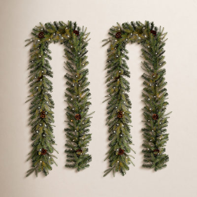 Soperton 9ft Greenery Christmas Garland With Lights