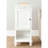 Elegant & Modern Fenstermacher End Table –White Rustic Accent with Turned Bun Feet & Storage Cabinet-641840312