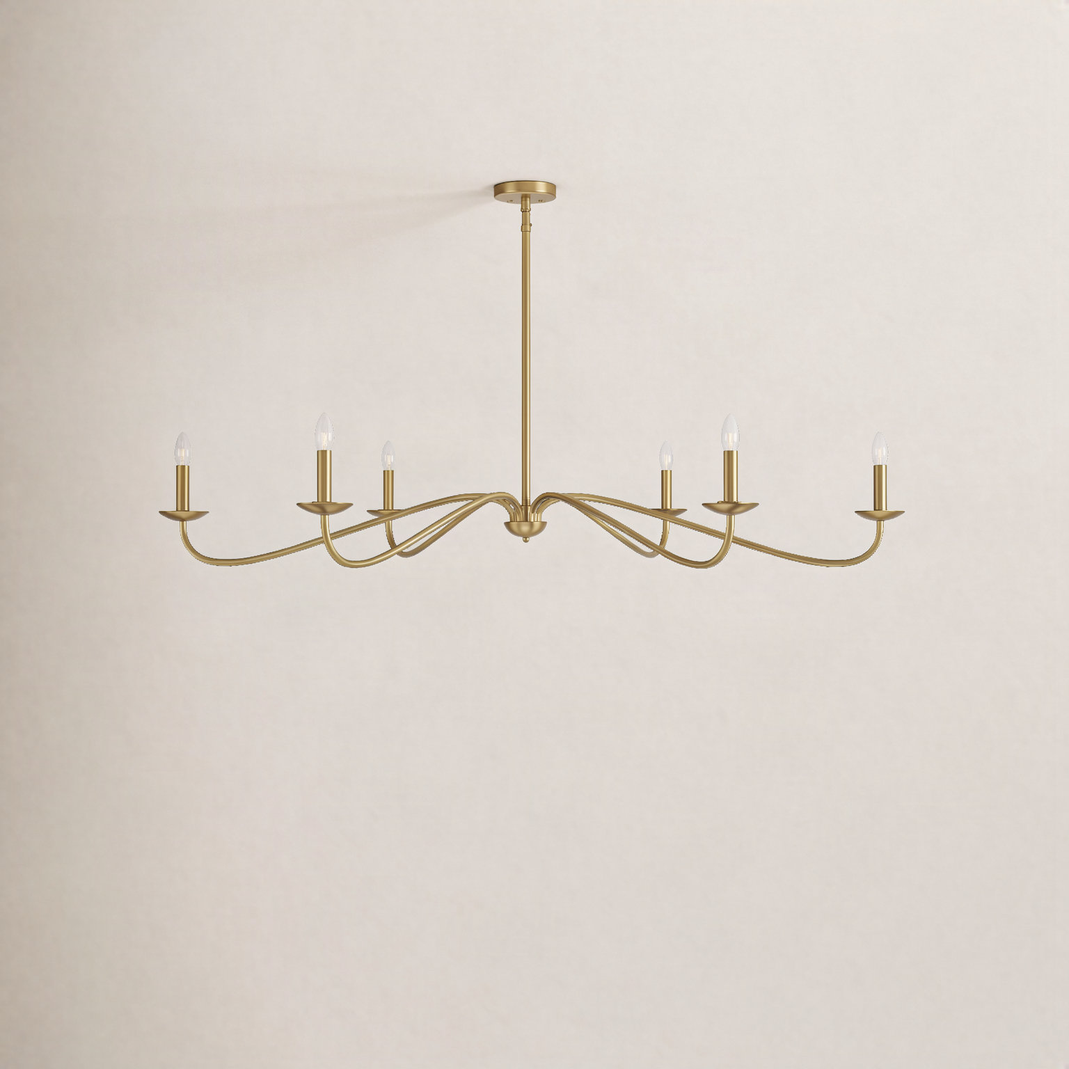 Zoyla 6 - Light Dimmable Chandelier, Natural Brass