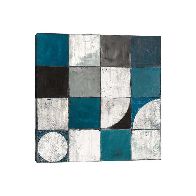 Tango Detal I Blue & Grey by Mike Schick - Wrapped Canvas Painting, 45.72 cm H x 45.72 cm W