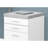 Office File Cabinet On Rolling Base With Areas, White And Grey Cement Laminate Surface Feature Drawers, Laminate, Modern Appearance