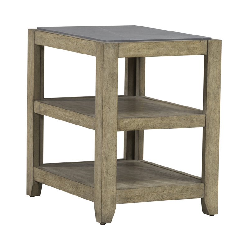 Shimeck Chairside Table w/ 2 Shelves